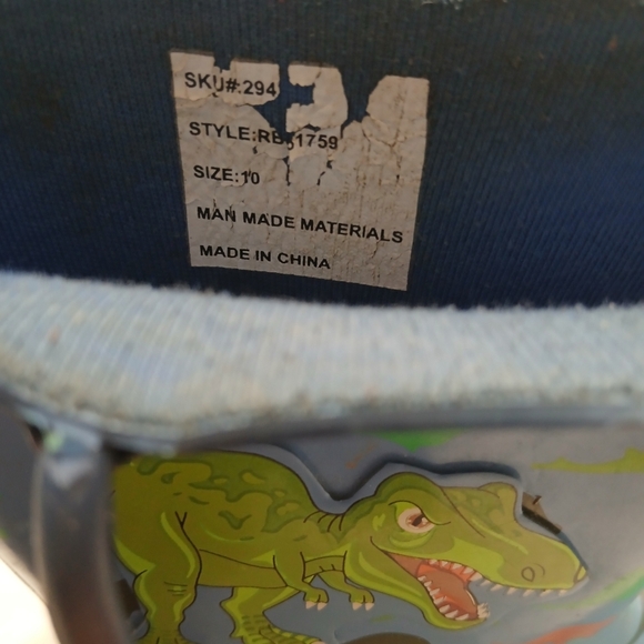 Kids Dinosaur Rain Boots - Blue and Green - Picture 10 of 10